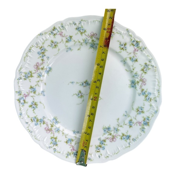 Haviland Limoges France Blue Roses Pink Ribbon 8 3/4" Luncheon Dinner Plate - Picture 8 of 8